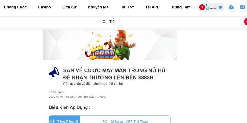 .Khuyến mãi 8xbet – Săn vé cược may mắn Nổ Hũ lên đến 888K hấp dẫn